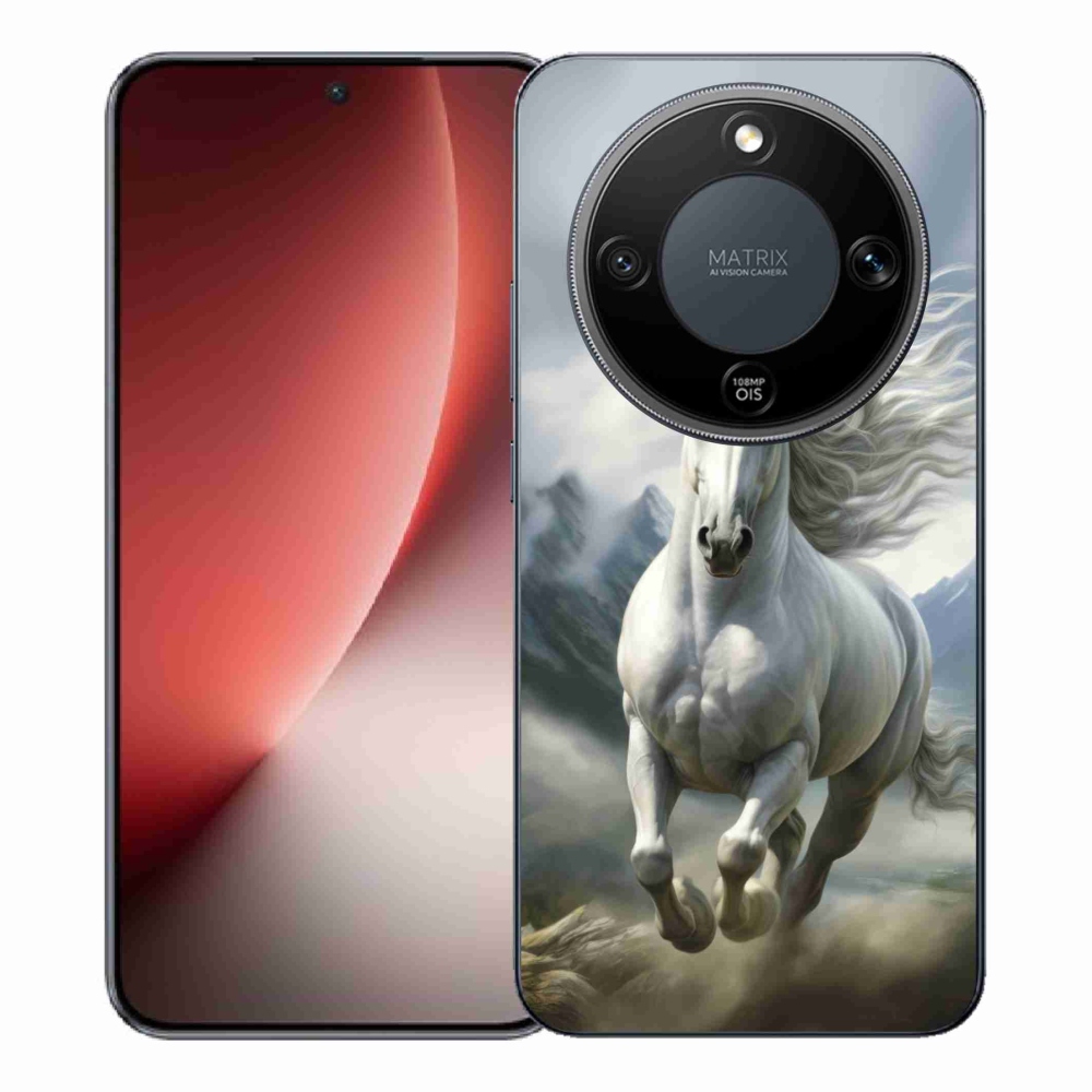 Gélový kryt mmCase na Honor Magic 8 Lite 5G - bežiaci biely kôň 3