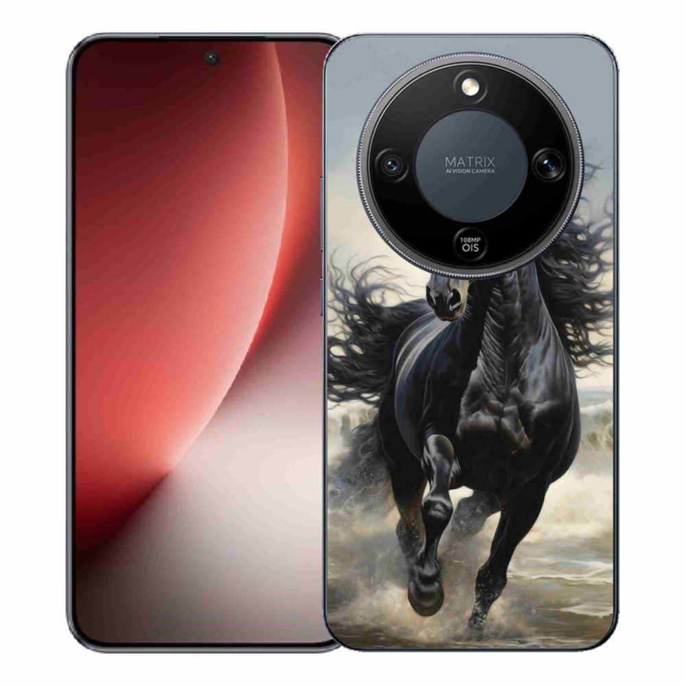 Gélový kryt mmCase na Honor Magic 8 Lite 5G - bežiaci čierny kôň