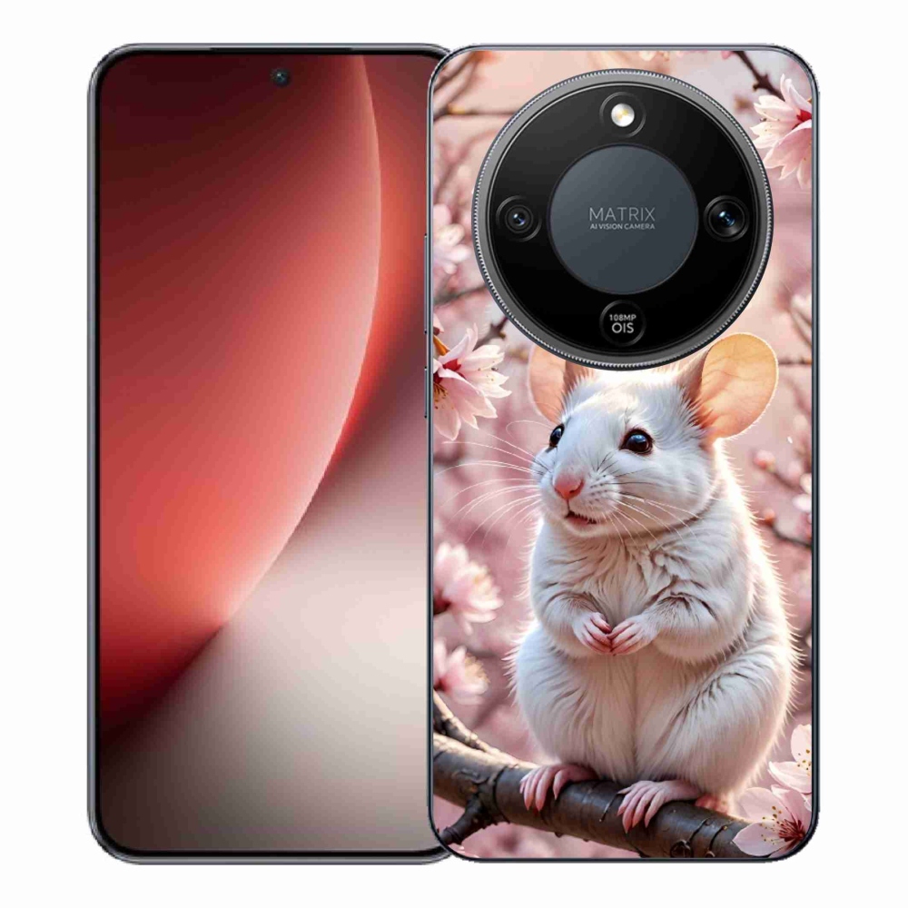 Gélový kryt mmCase na Honor Magic 8 Lite 5G - biela myš na vetve