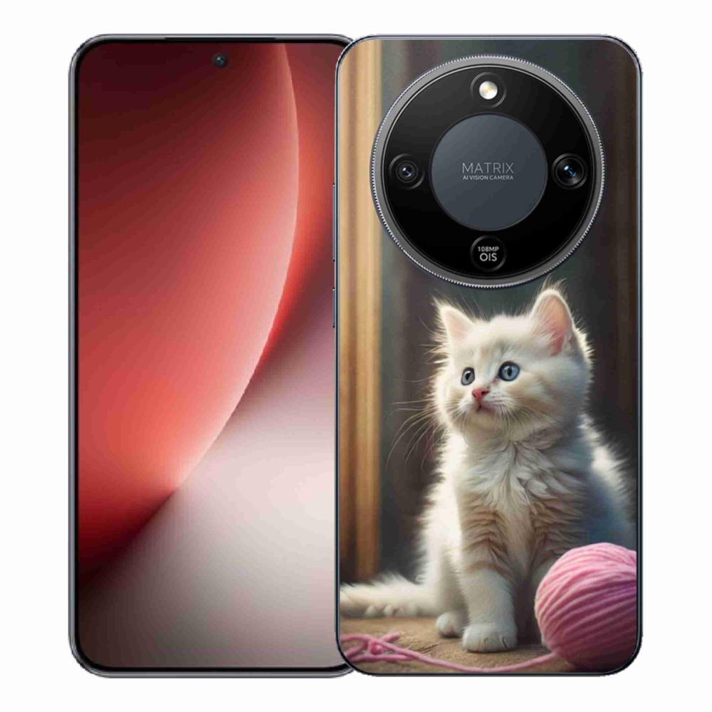 Gélový kryt mmCase na Honor Magic 8 Lite 5G - biele mačiatko 2