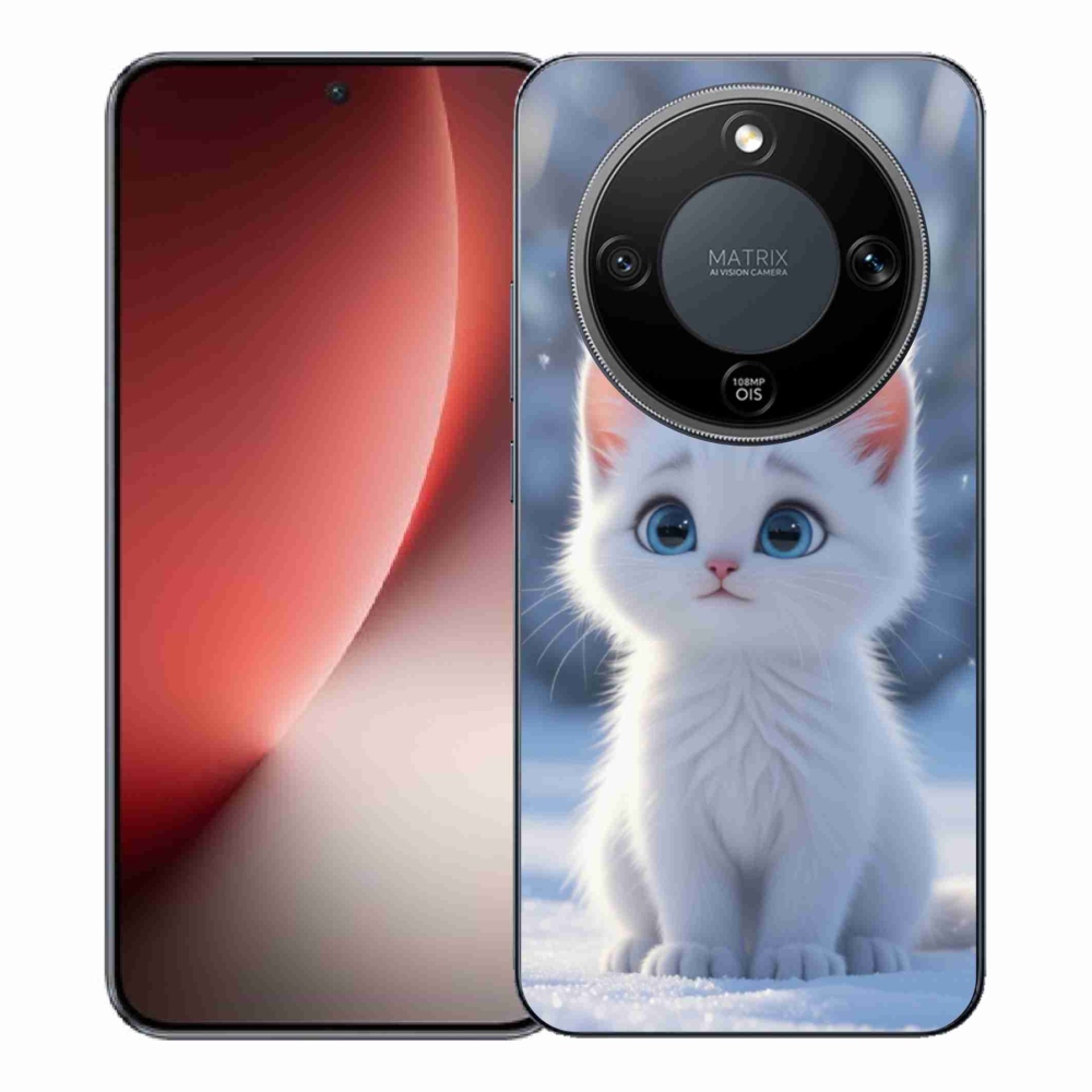 Gélový kryt mmCase na Honor Magic 8 Lite 5G - biele mačiatko 3