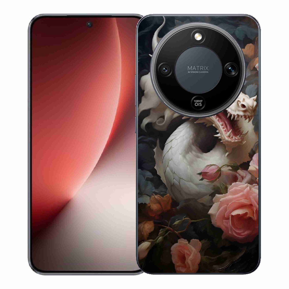 Gélový kryt mmCase na Honor Magic 8 Lite 5G - biely drak