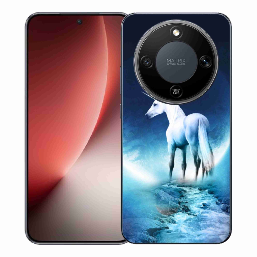 Gélový kryt mmCase na Honor Magic 8 Lite 5G - biely jednorožec