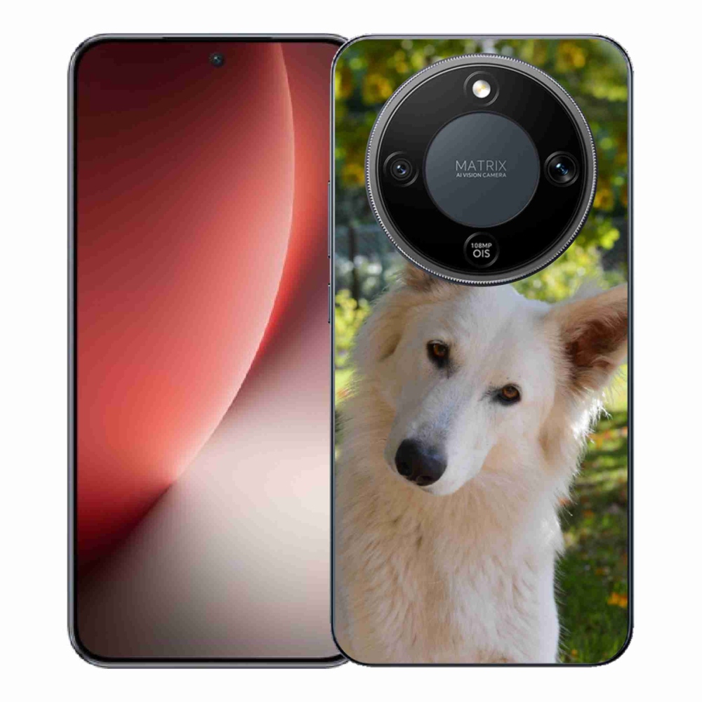 Gélový kryt mmCase na Honor Magic 8 Lite 5G - biely švajčiarsky ovčiak 1