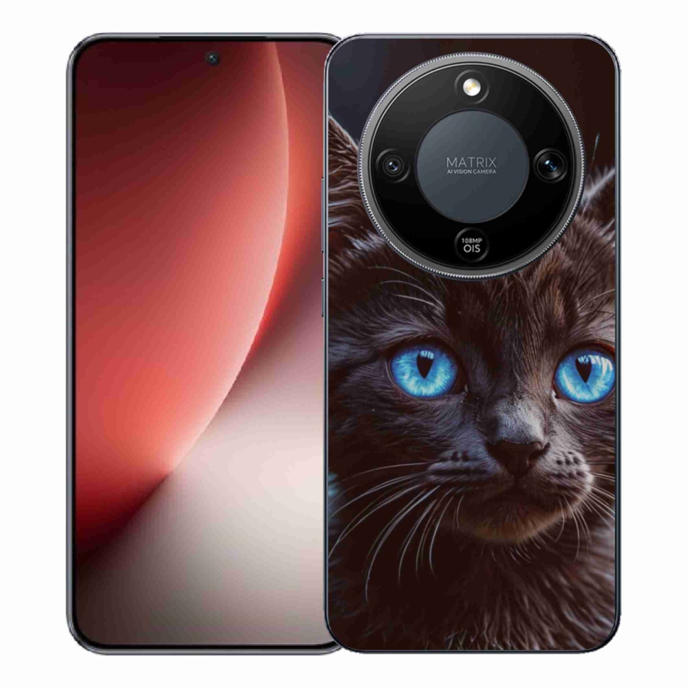 Gélový kryt mmCase na Honor Magic 8 Lite 5G - čierne mačiatko 2