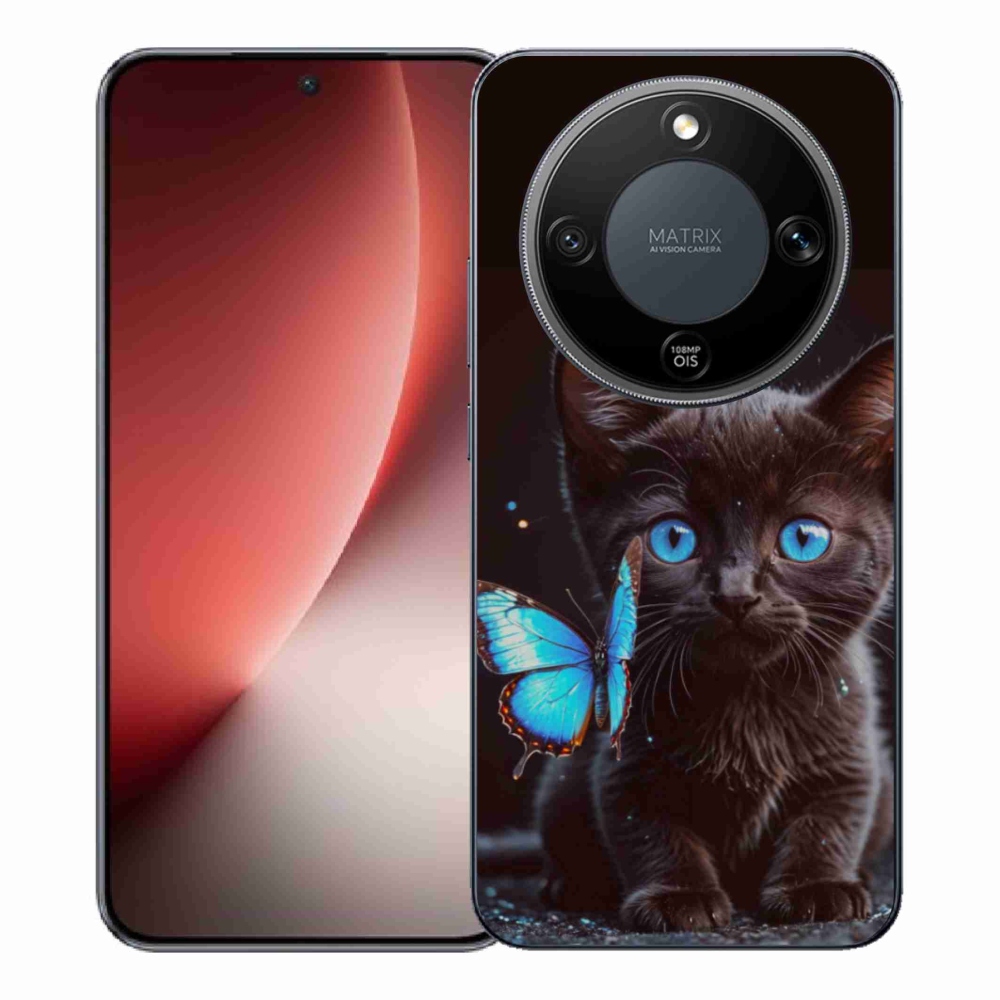 Gélový kryt mmCase na Honor Magic 8 Lite 5G - čierne mačiatko 3