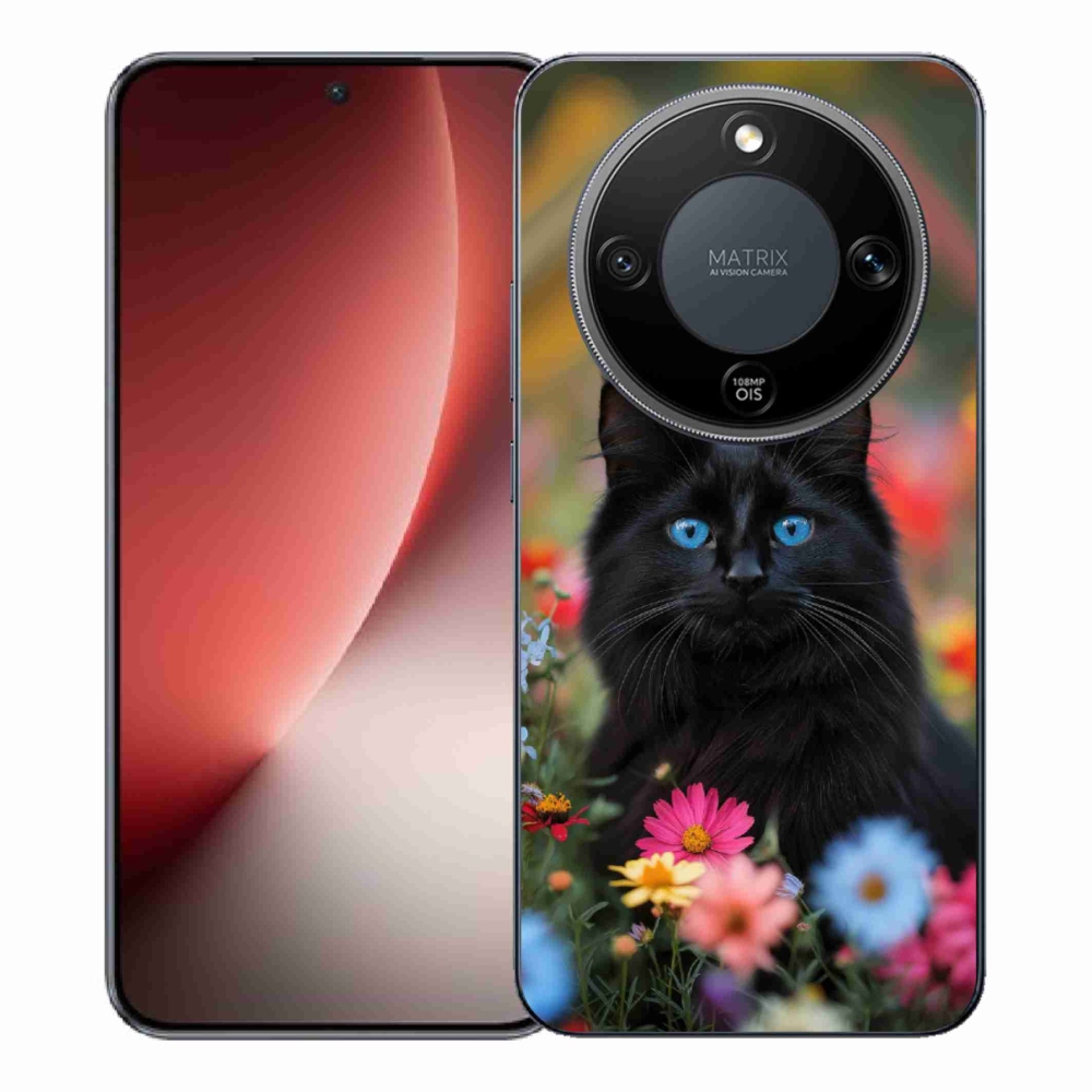 Gélový kryt mmCase na Honor Magic 8 Lite 5G - čierne mačiatko 4