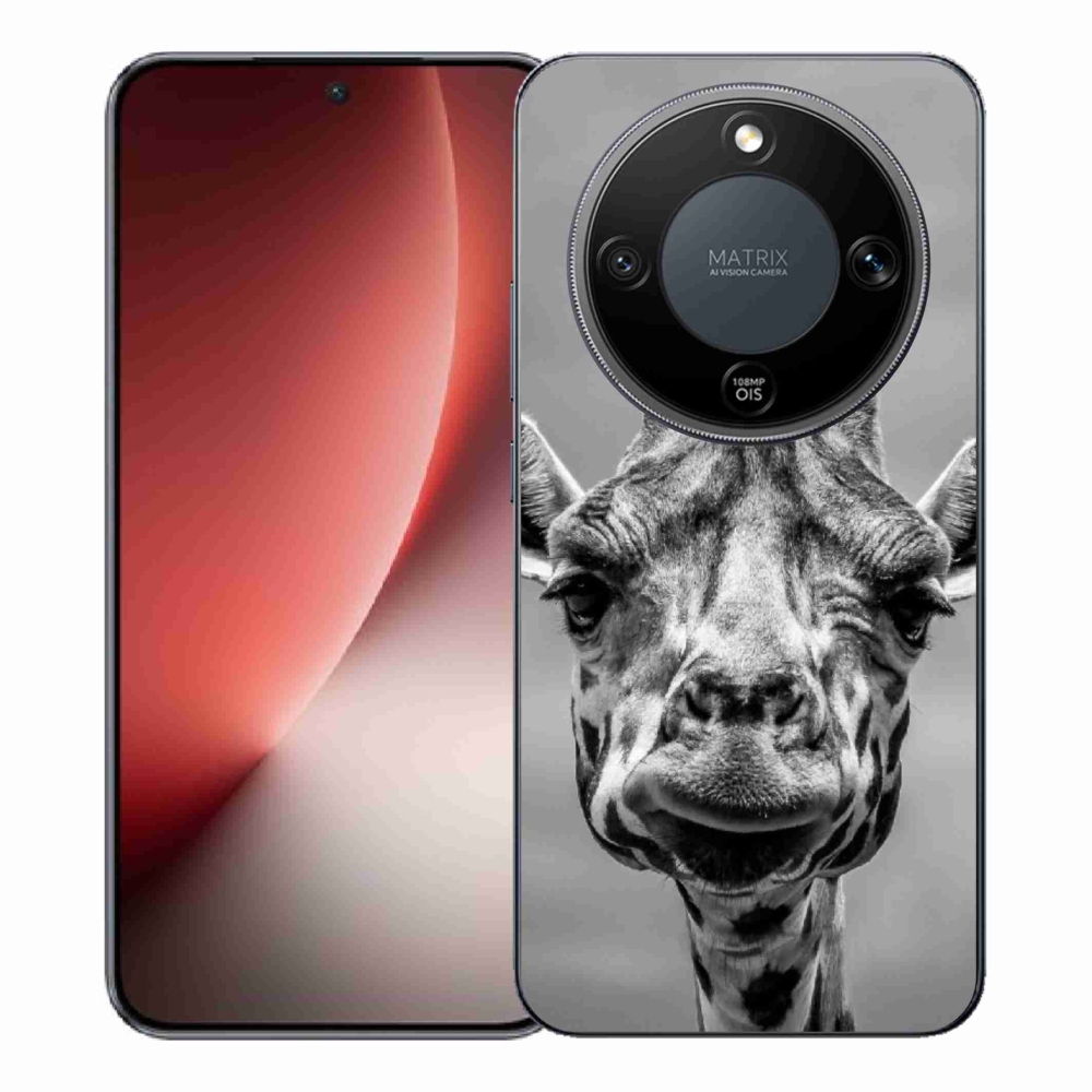 Gélový kryt mmCase na Honor Magic 8 Lite 5G - čiernobiela žirafa