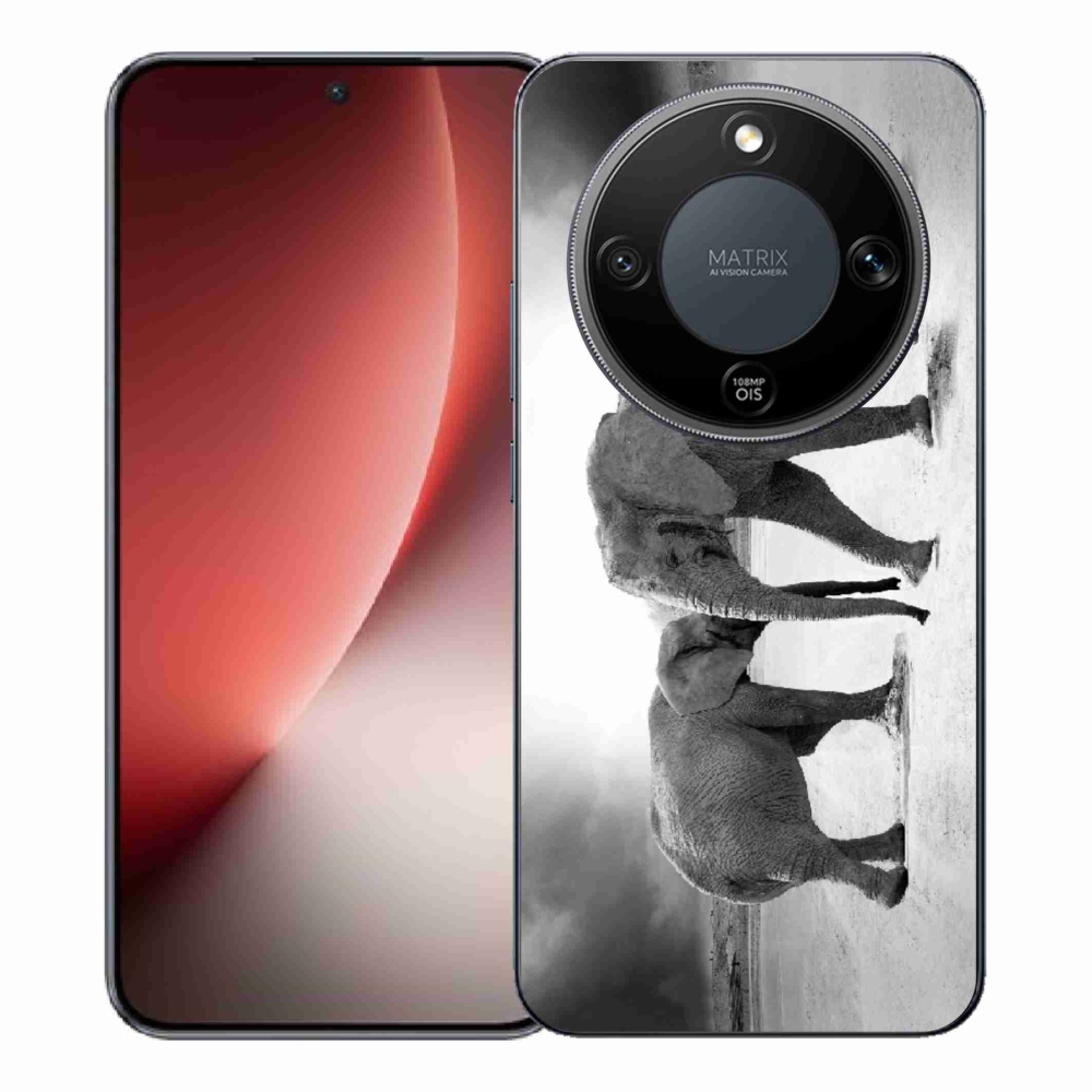 Gélový kryt mmCase na Honor Magic 8 Lite 5G - čiernobieli slony