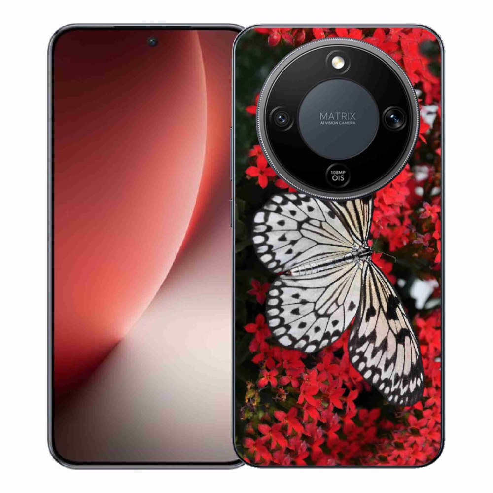 Gélový kryt mmCase na Honor Magic 8 Lite 5G - čiernobiely motýľ 1