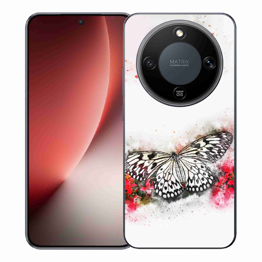 Gélový kryt mmCase na Honor Magic 8 Lite 5G - čiernobiely motýľ