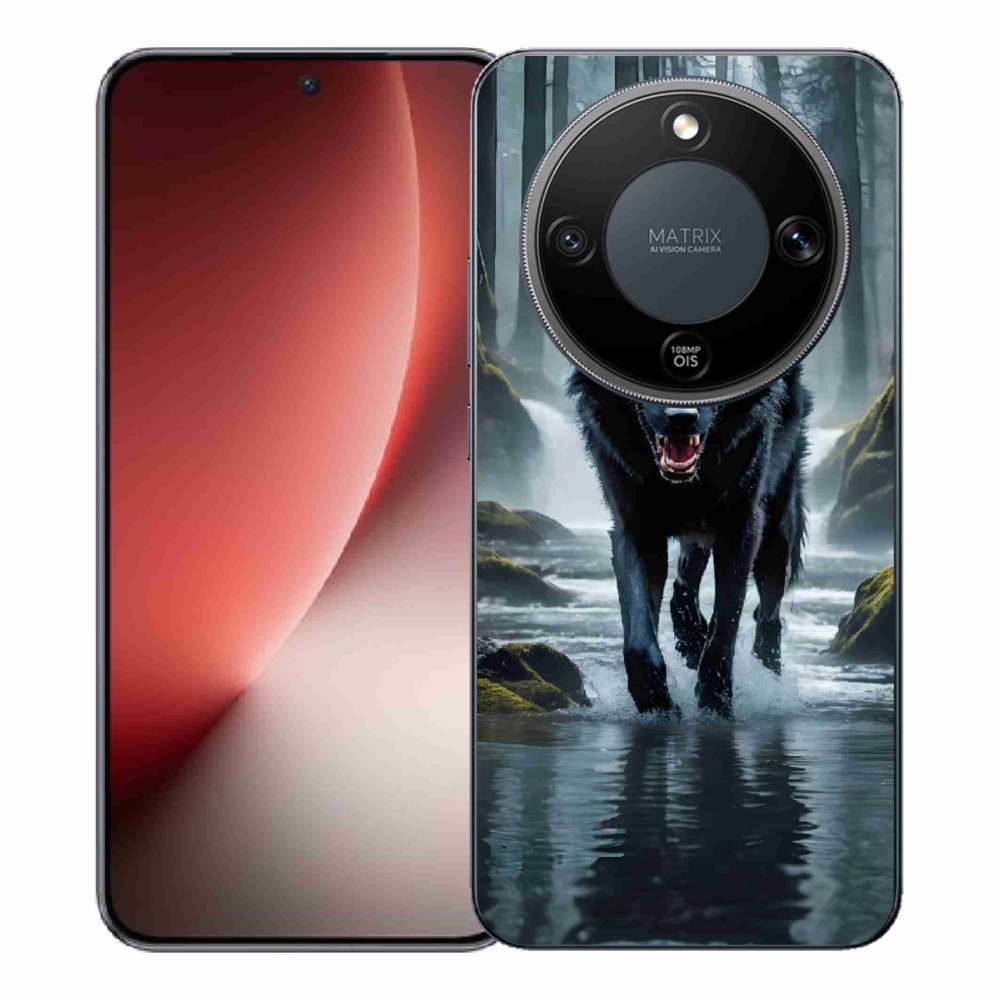 Gélový kryt mmCase na Honor Magic 8 Lite 5G - čierny vlk