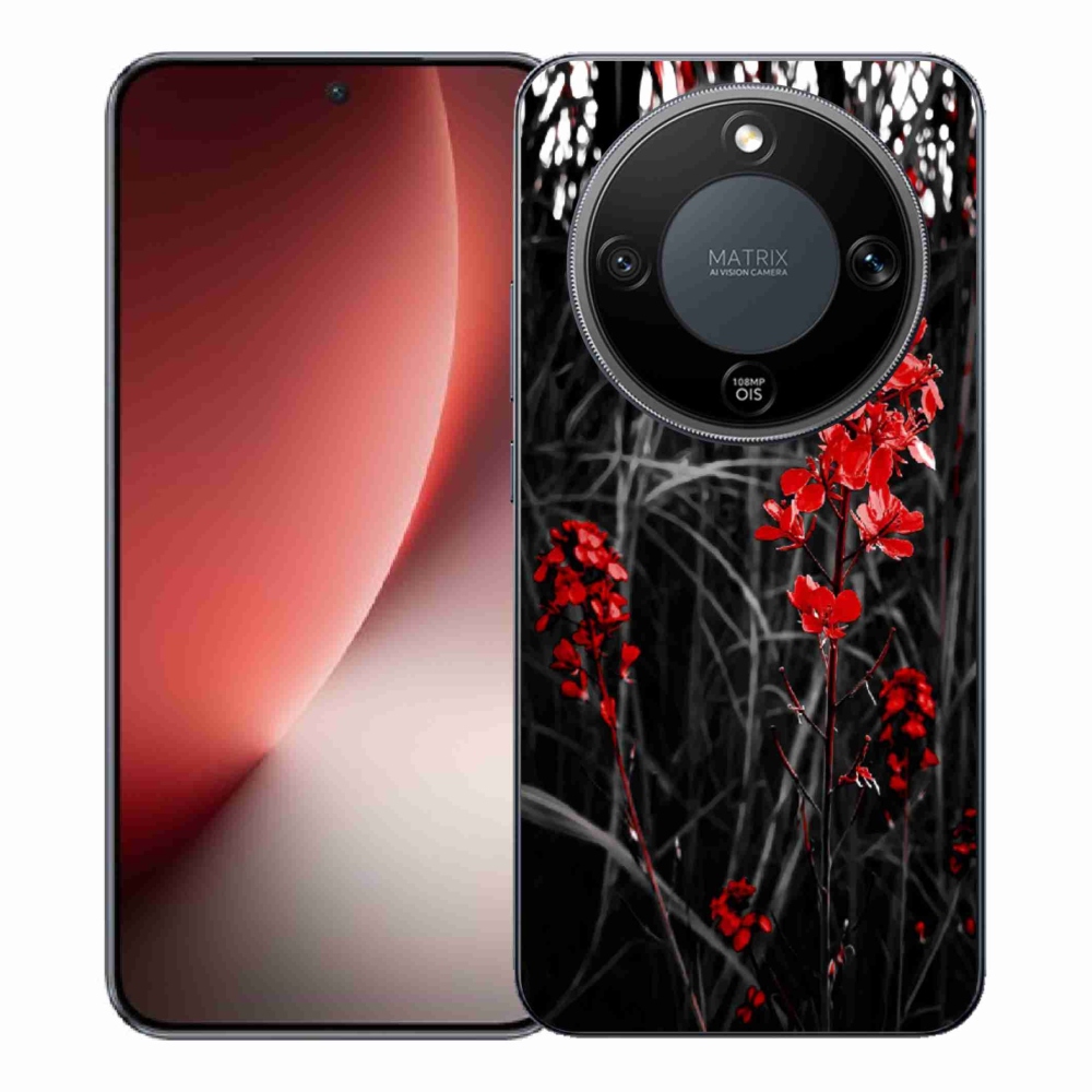 Gélový kryt mmCase na Honor Magic 8 Lite 5G - červená rastlina