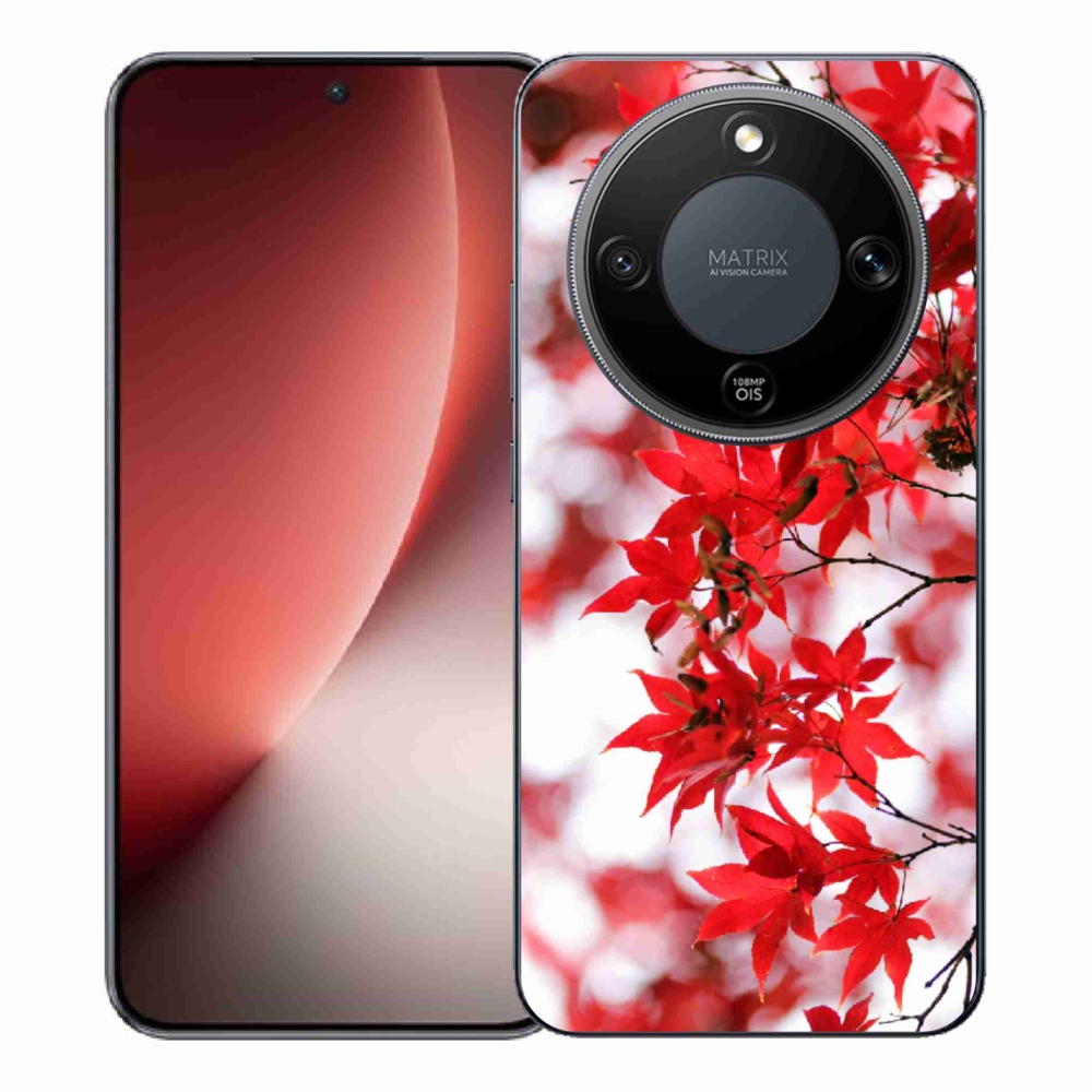 Gélový kryt mmCase na Honor Magic 8 Lite 5G - červené listy