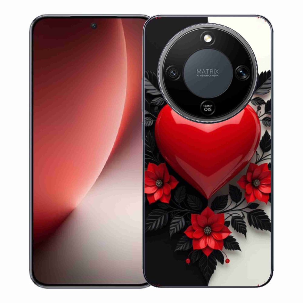 Gélový kryt mmCase na Honor Magic 8 Lite 5G - červené srdce