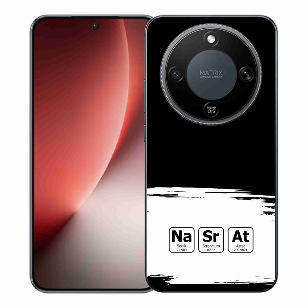 Gélový kryt mmCase na Honor Magic 8 Lite 5G - chemické prvky bieločierne pozadie