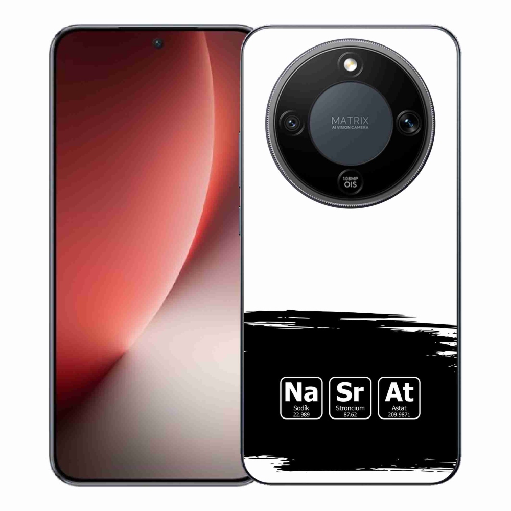 Gélový kryt mmCase na Honor Magic 8 Lite 5G - chemické prvky čiernobiele pozadie