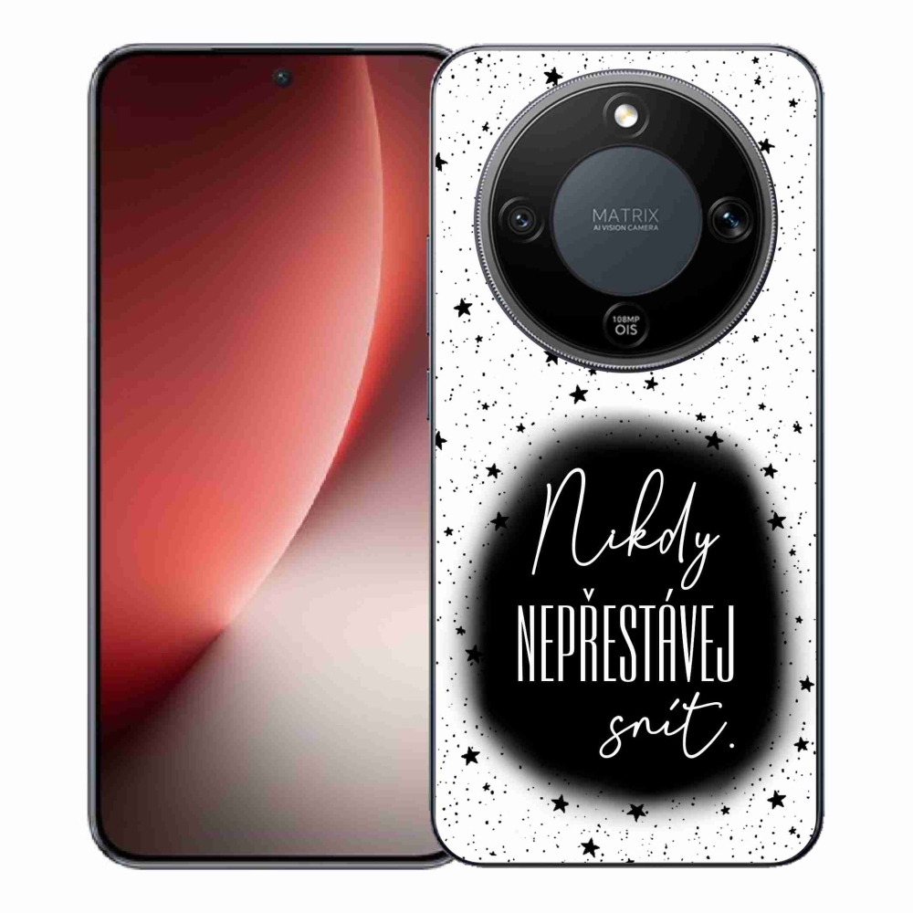 Gélový kryt mmCase na Honor Magic 8 Lite 5G - citát 1 čiernobiele pozadie