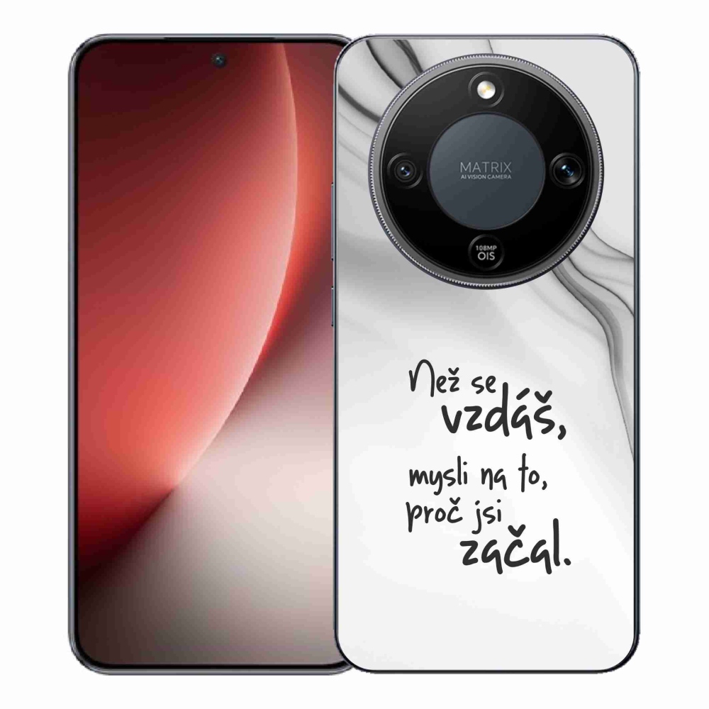 Gélový kryt mmCase na Honor Magic 8 Lite 5G - citát 2 biele pozadie