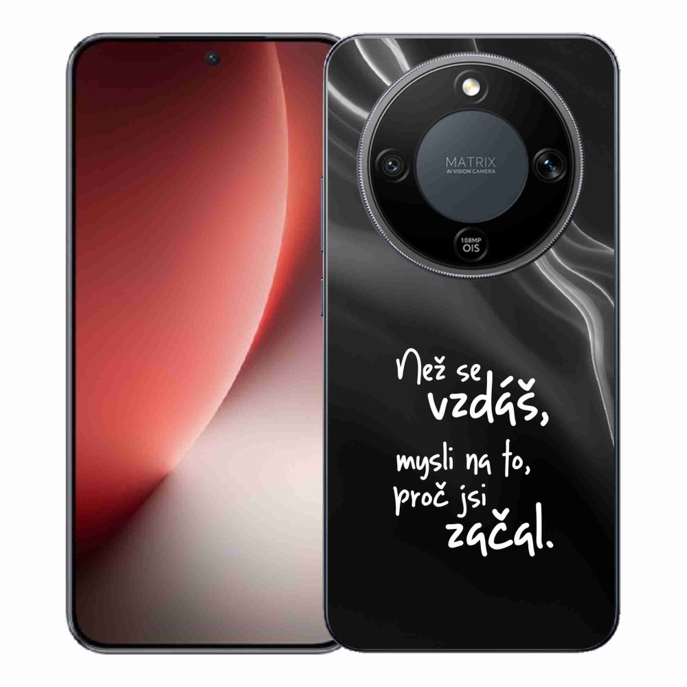 Gélový kryt mmCase na Honor Magic 8 Lite 5G - citát 2 čierne pozadie