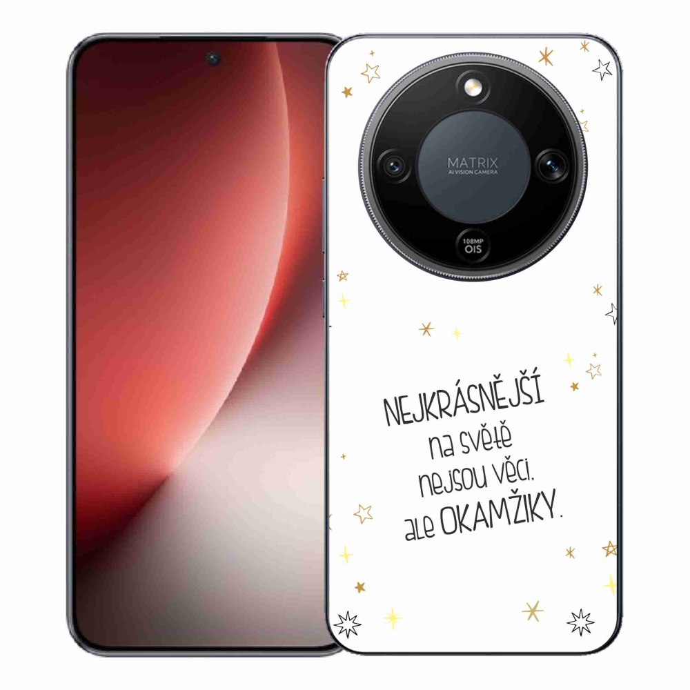 Gélový kryt mmCase na Honor Magic 8 Lite 5G - citát 4 biele pozadie