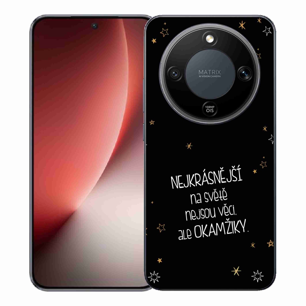 Gélový kryt mmCase na Honor Magic 8 Lite 5G - citát 4 čierne pozadie