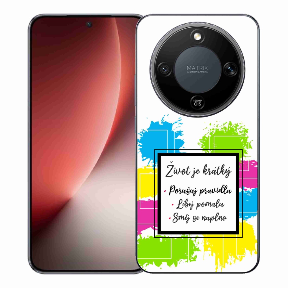 Gélový kryt mmCase na Honor Magic 8 Lite 5G - citát 5 biele pozadie