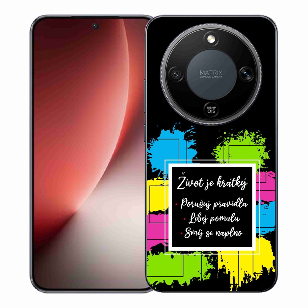 Gélový kryt mmCase na Honor Magic 8 Lite 5G - citát 5 čierne pozadie