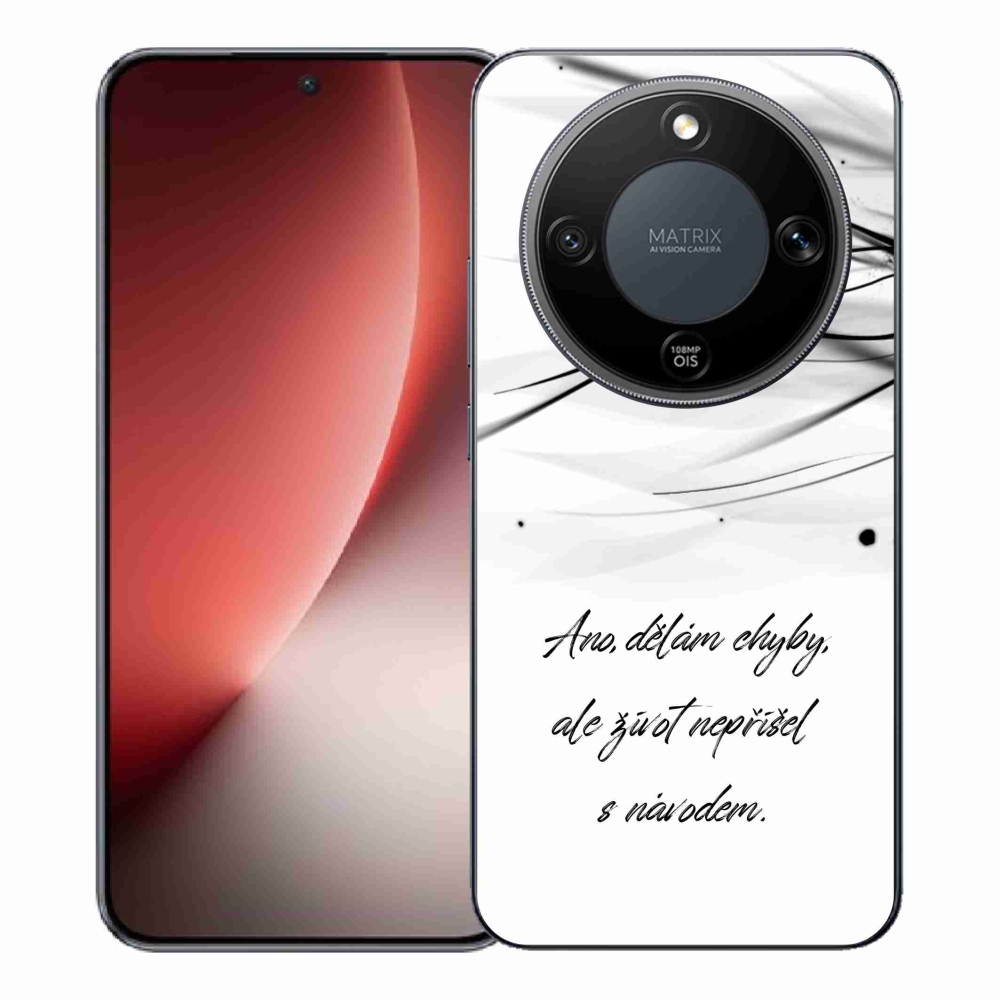 Gélový kryt mmCase na Honor Magic 8 Lite 5G - citát biele pozadie