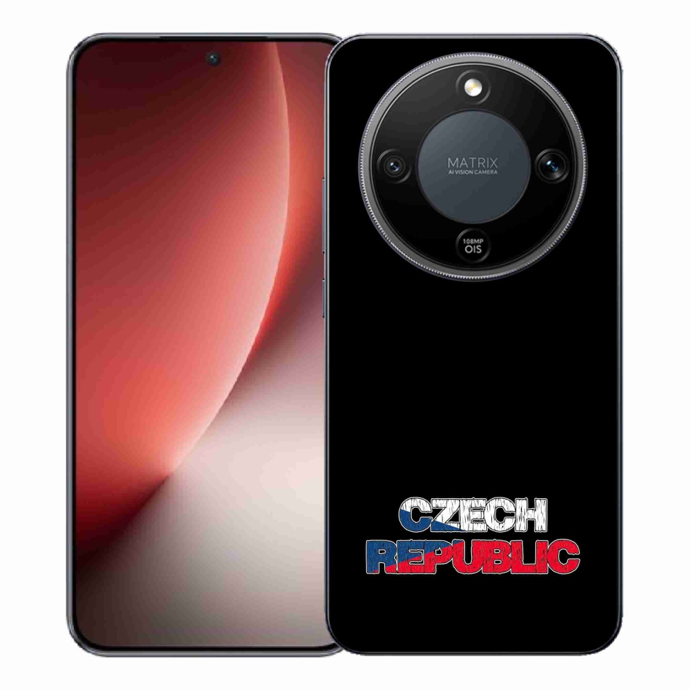 Gélový kryt mmCase na Honor Magic 8 Lite 5G - Czech Republic čierne pozadie