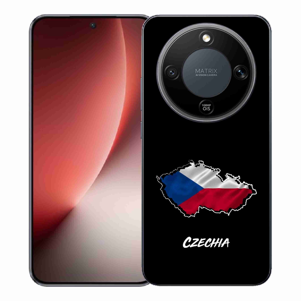 Gélový kryt mmCase na Honor Magic 8 Lite 5G - Czechia čierne pozadie