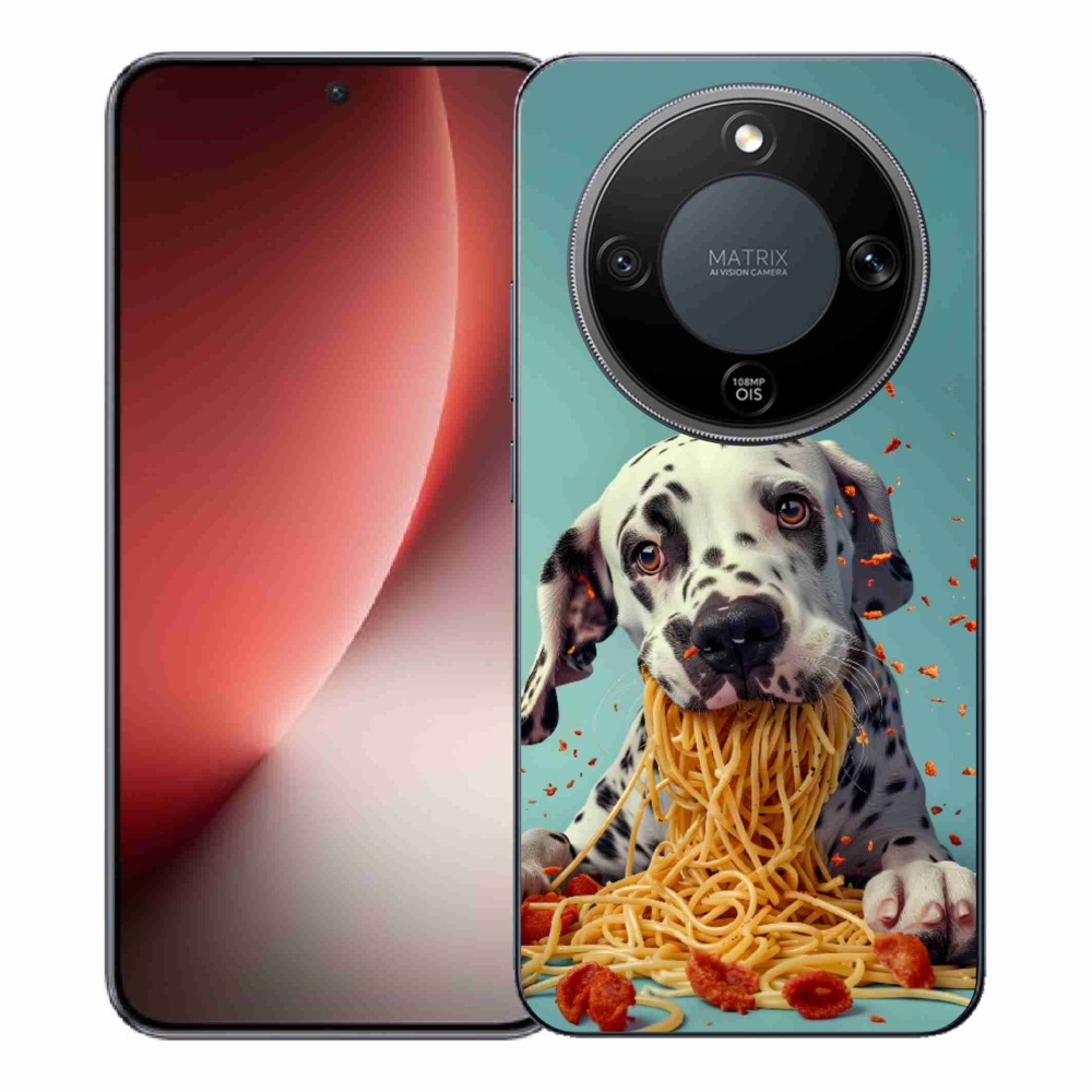Gélový kryt mmCase na Honor Magic 8 Lite 5G - dalmatín a špagety