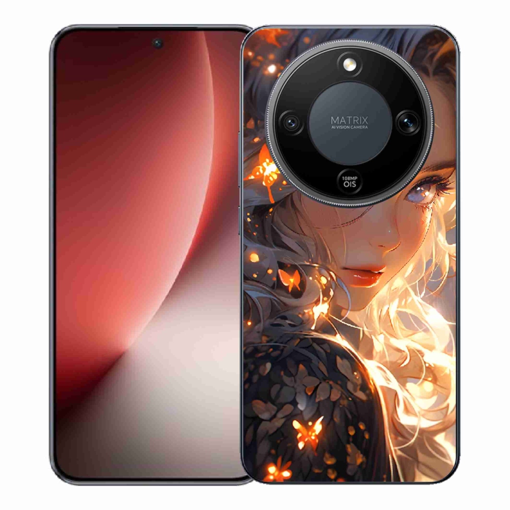 Gélový kryt mmCase na Honor Magic 8 Lite 5G - dievča a motýle