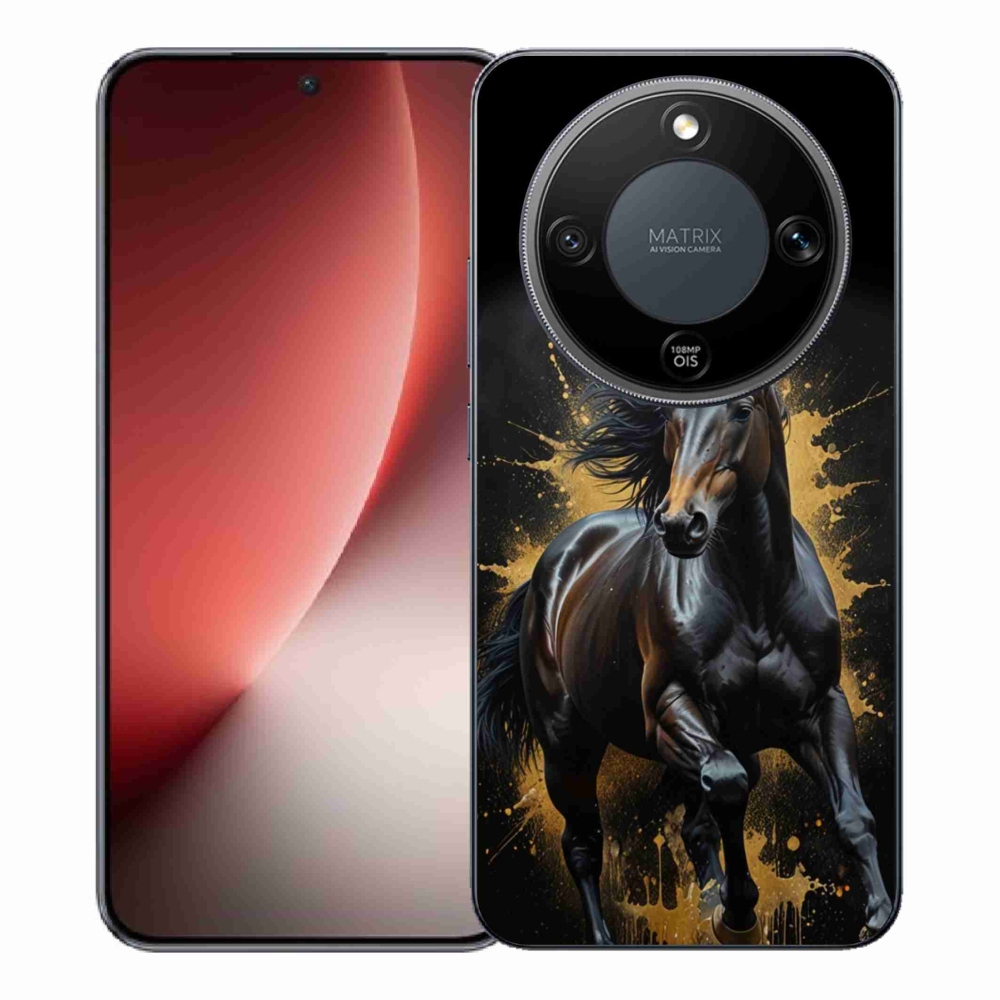 Gélový kryt mmCase na Honor Magic 8 Lite 5G - elegantný čierny žrebec