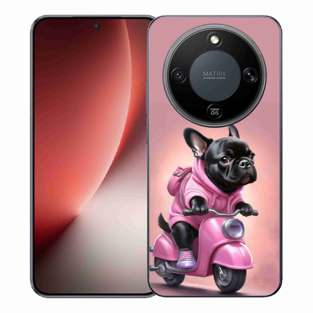 Gélový kryt mmCase na Honor Magic 8 Lite 5G - francúzsky buldoček na skútri