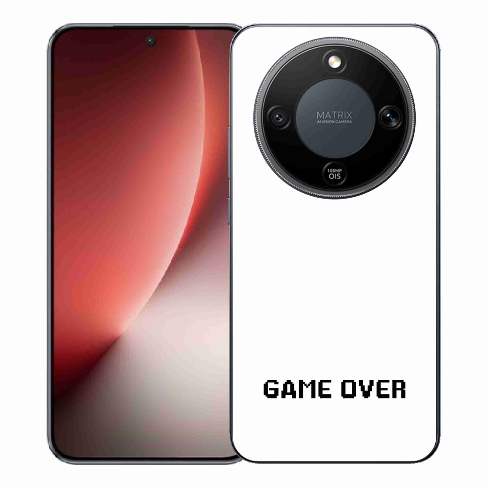 Gélový kryt mmCase na Honor Magic 8 Lite 5G - game over biele pozadie