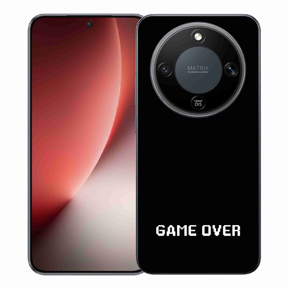 Gélový kryt mmCase na Honor Magic 8 Lite 5G - game over čierne pozadie