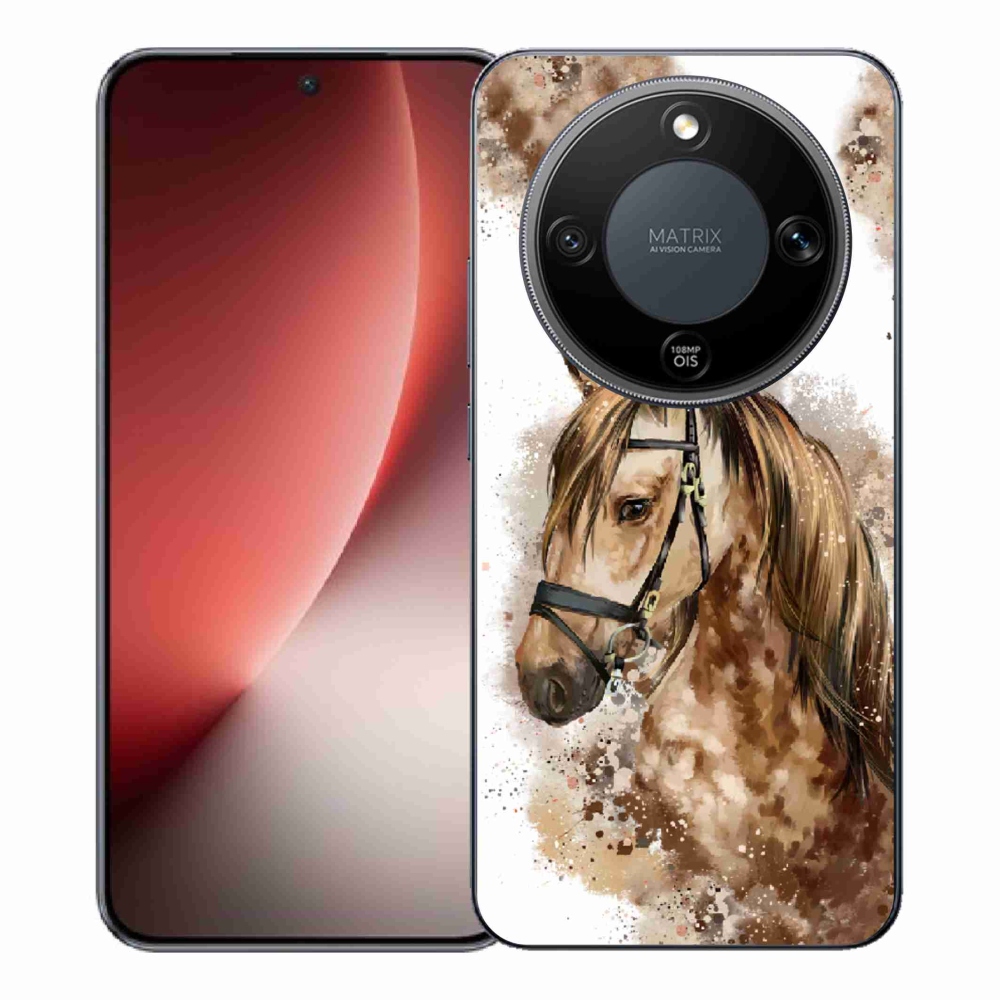 Gélový kryt mmCase na Honor Magic 8 Lite 5G - hnedý kreslený kôň