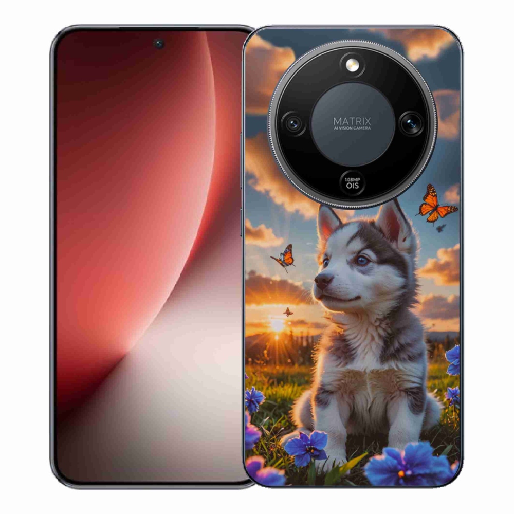 Gélový kryt mmCase na Honor Magic 8 Lite 5G - husky pri západe slnka