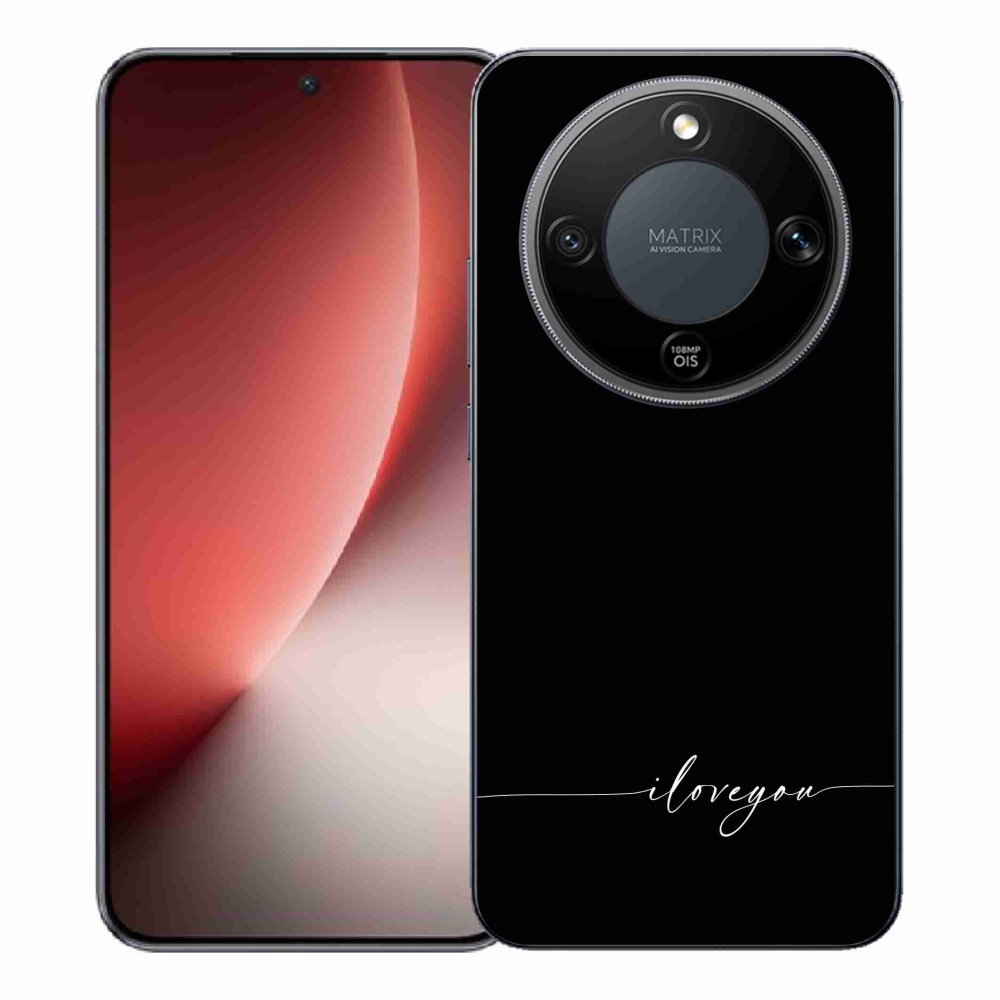 Gélový kryt mmCase na Honor Magic 8 Lite 5G - I love you čierne pozadie