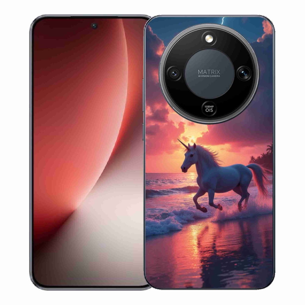 Gélový kryt mmCase na Honor Magic 8 Lite 5G - jednorožec na pláži