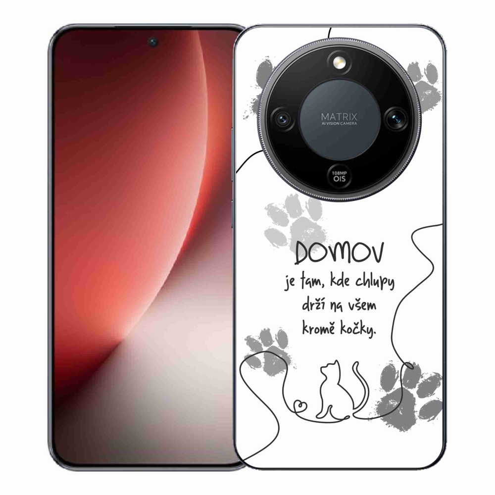 Gélový kryt mmCase na Honor Magic 8 Lite 5G - mačacie motív biele pozadie