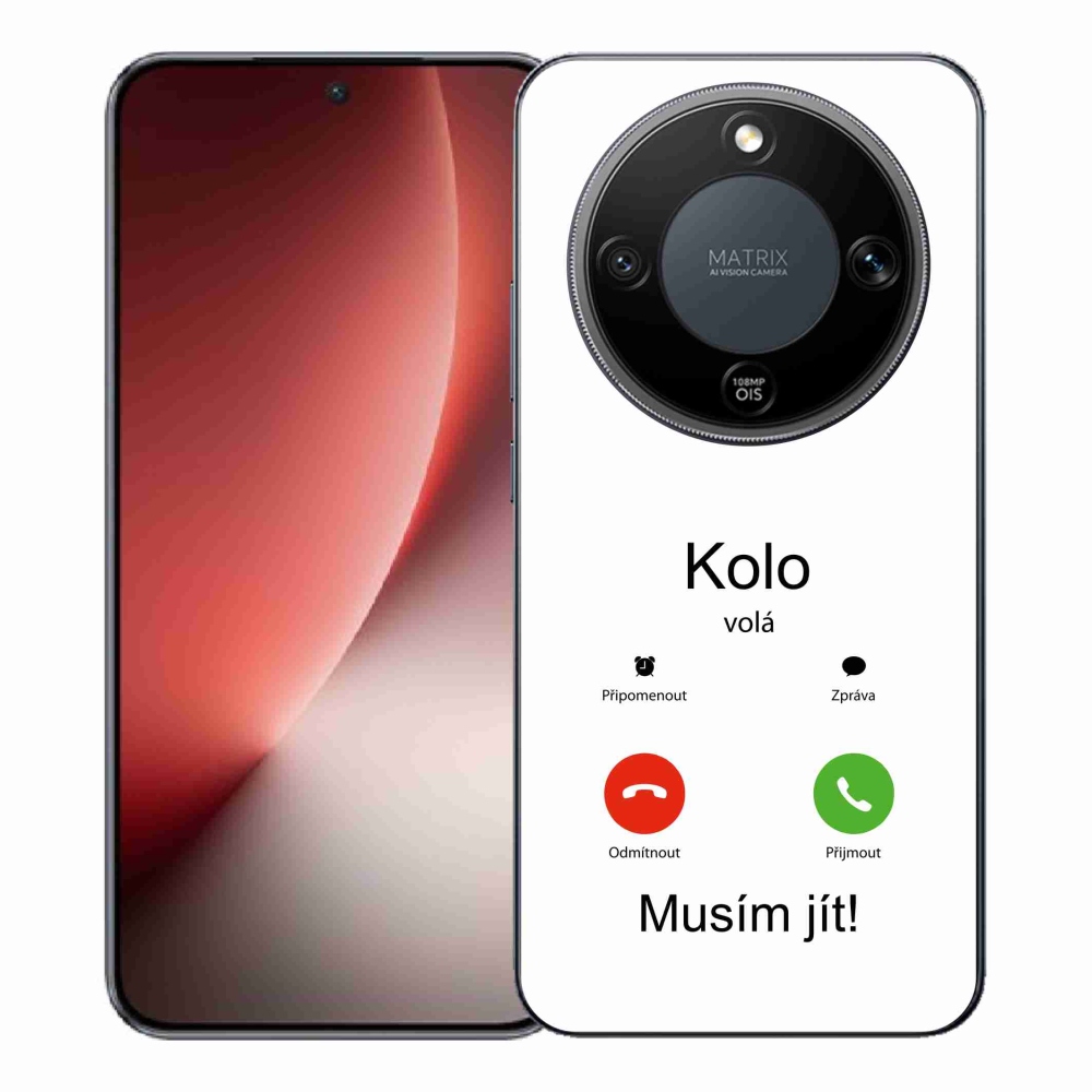 Gélový kryt mmCase na Honor Magic 8 Lite 5G - kolo volá biele pozadie