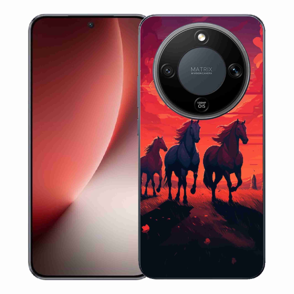 Gélový kryt mmCase na Honor Magic 8 Lite 5G - kone a západ slnka