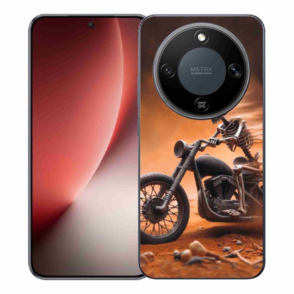 Gélový kryt mmCase na Honor Magic 8 Lite 5G - kostra na motorke