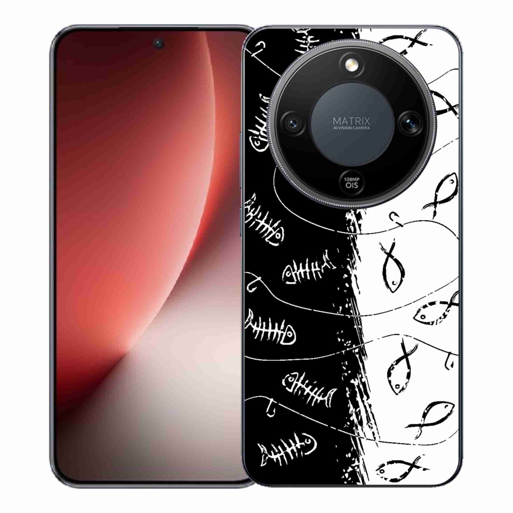 Gélový kryt mmCase na Honor Magic 8 Lite 5G - kostry a rybky