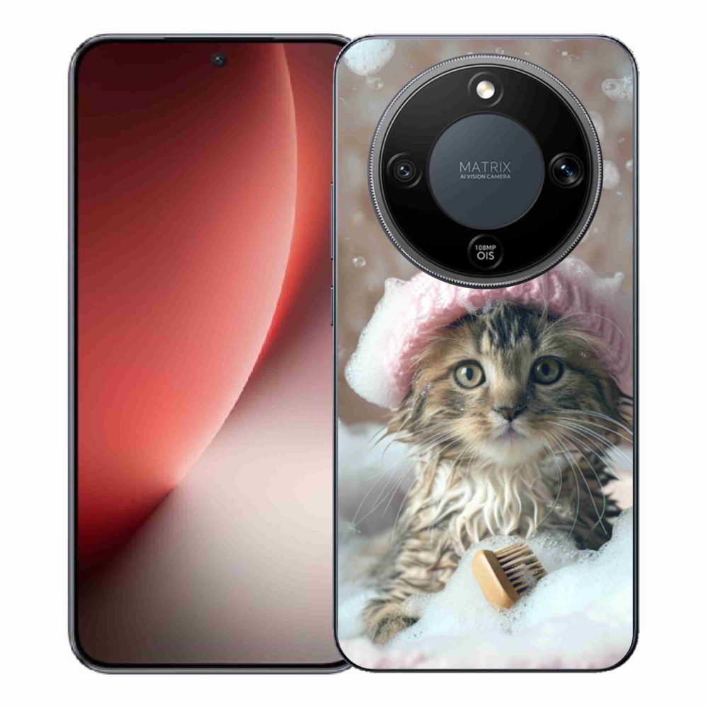 Gélový kryt mmCase na Honor Magic 8 Lite 5G - mačiatko a kúpeľ