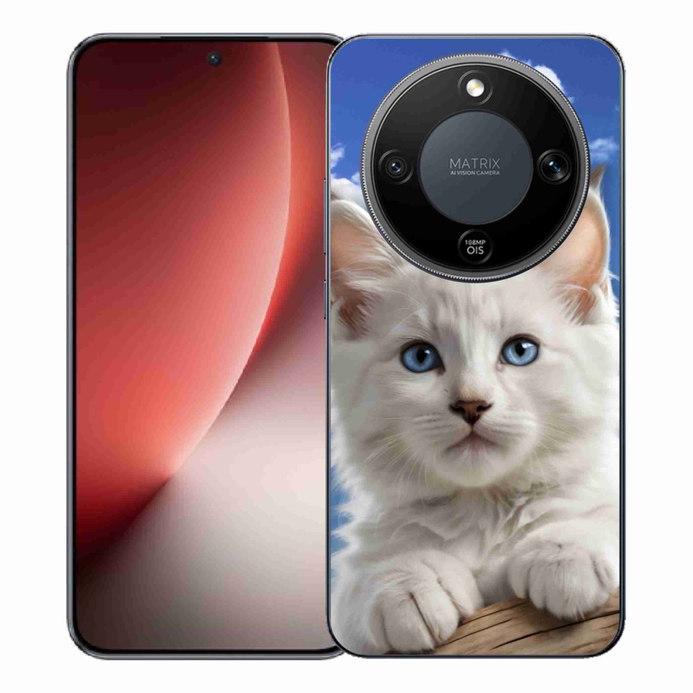Gélový kryt mmCase na Honor Magic 8 Lite 5G - mačiatko a oblaky