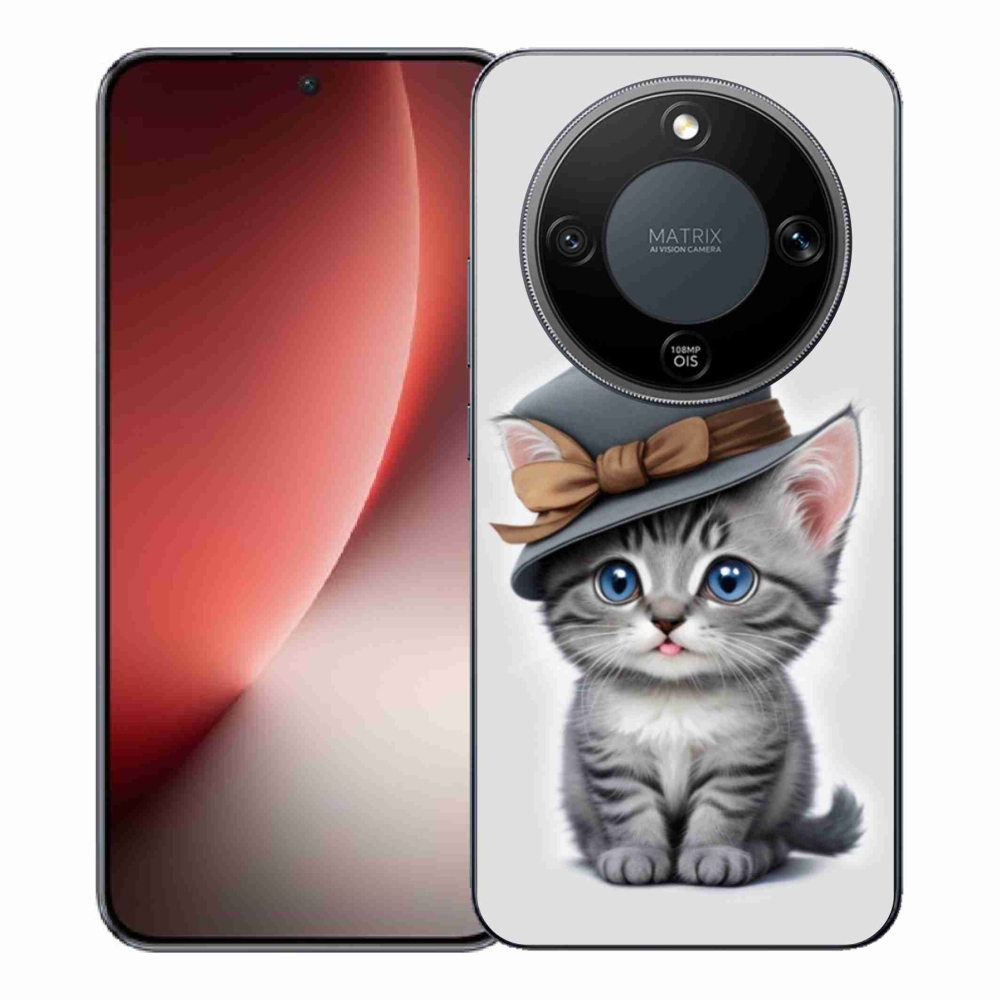 Gélový kryt mmCase na Honor Magic 8 Lite 5G - mačiatko s klobúkom