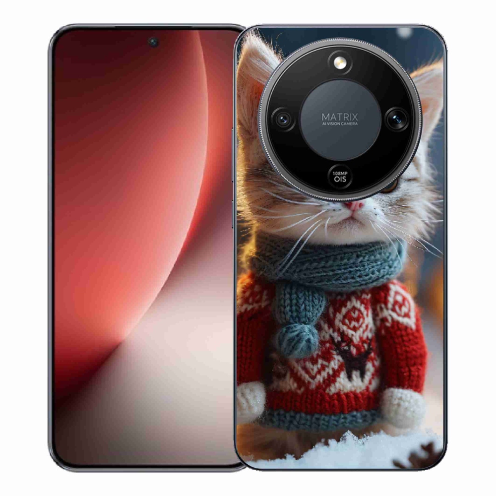 Gélový kryt mmCase na Honor Magic 8 Lite 5G - mačiatko vo svetri